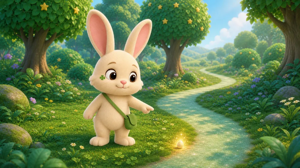Clover finding a clue in Sparkle Forest